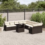 vidaXL Salon de jardin et coussins 11 Pièces marron résine tressée