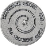 Pièce de monnaie en Argent 10 Cedis g 62.2 (2 oz) Millésime 2024 Chronicles of Fire DRAGON