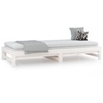 vidaXL Lit coulissant Blanc 2x(90x200) cm Bois de pin massif