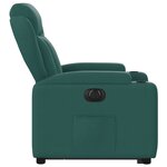 vidaXL Fauteuil inclinable électrique vert foncé tissu