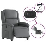 vidaXL Fauteuil inclinable électrique Gris Similicuir