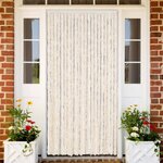 vidaXL Rideau anti-mouches beige et blanc 100x230 cm chenille