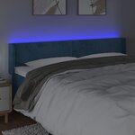 vidaXL Tête de lit à LED Bleu foncé 203x16x78/88 cm Velours
