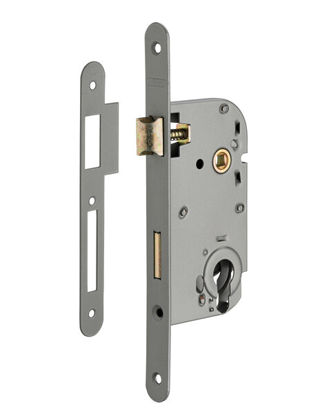 THIRARD - Boitier de serrure encastrable à cylindre pour porte d'entrée  axe 50mm  bouts ronds  zingué
