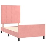 vidaXL Cadre de lit avec tête de lit Rose 90x200 cm Velours