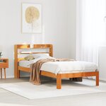 vidaXL Cadre de lit sans matelas cire marron 100x200cm bois pin massif