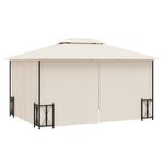 vidaXL Tonnelle avec parois et toit double 3x4 m Crème