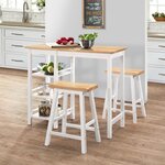 vidaXL Ensemble de bar 3 Pièces MDF Blanc