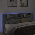 vidaXL Armoire tête de lit avec LED sonoma gris 220x16 5x103 5 cm