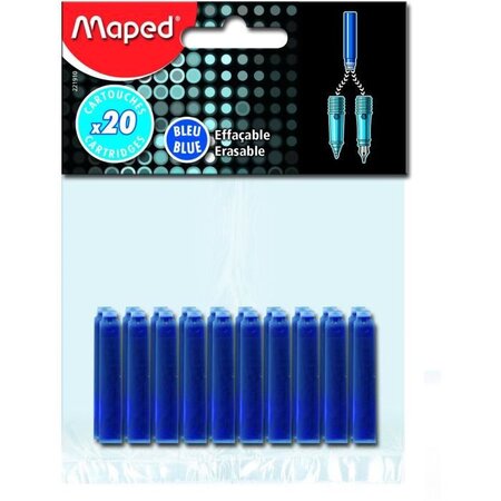 MAPED - 20 Cartouches d'encre  standard -  Bleu