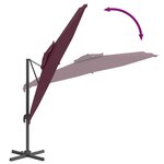 vidaXL Parasol cantilever à double toit Bordeaux Rouge 400x300 cm