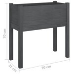 vidaXL Jardinière Gris 70x31x70 cm Bois de pin massif