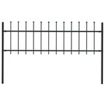 vidaXL Clôture de jardin avec dessus en lance Acier 1 7 x 0 6 m Noir