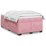 vidaXL Sommier à lattes de lit avec matelas Rose 120x200 cm Velours