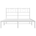 vidaXL Cadre de lit métal avec tête de lit blanc 135x190 cm