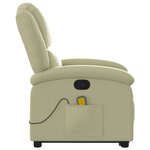 vidaXL Fauteuil inclinable de massage crème cuir véritable