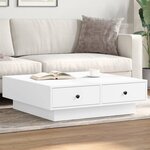 vidaXL Table basse Blanc 90x90x28 cm Aggloméré