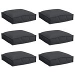 vidaXL Coussins de palette pour siège 6 Pièces Noir 40x40x8 cm Tissu Oxford