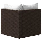 vidaXL Canapé d'angle de jardin avec coussins marron résine tressée