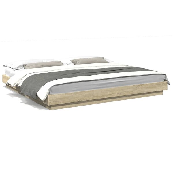 vidaXL Cadre de lit sans matelas chêne sonoma 180x200 cm