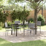 vidaXL Ensemble de Salle à Manger de Jardin 5 Pièces Gris Poly Rattan