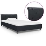 vidaXL Cadre de lit Noir Similicuir 90 x 200 cm