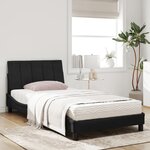 vidaXL Lit avec matelas noir 100x200 cm velours