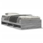 vidaXL Cadre de lit sonoma gris 90x190 cm bois d'ingénierie