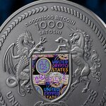 Pièce de monnaie en Argent 1000 Satoshi g 62.2 (2 oz) Millésime 2024 United Crypto States BINARY BULL