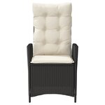 vidaXL Chaises inclinables de jardin lot de 2 et coussins noir rotin