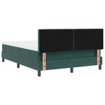 Lit box spring vidaXL avec matelas vert foncé 140x200 cm en velours