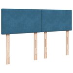vidaXL Sommier à lattes de lit et matelas Bleu foncé 140x190cm Velours