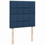 vidaXL Sommier à lattes de lit avec matelas Bleu 90x200 cm Tissu