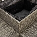 vidaXL Canapé de jardin avec table et coussins en forme de L gris