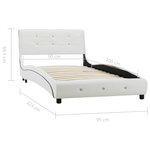 vidaXL Cadre de lit Blanc Similicuir 90x200 cm