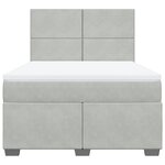 vidaXL Sommier à lattes de lit et matelas Gris clair 140x200cm Velours