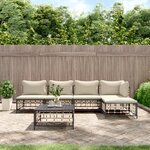 vidaXL Salon de jardin 6 Pièces avec coussins anthracite résine tressée