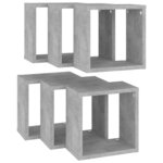 vidaXL Étagères cube murales 6 Pièces Gris béton 26x15x26 cm