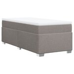 vidaXL Sommier à lattes de lit avec matelas Taupe 90x190 cm Tissu