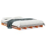 vidaXL Lit de palette cire marron 140x200 cm bois de pin massif