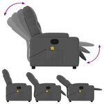 vidaXL Fauteuil de massage inclinable Gris foncé Tissu
