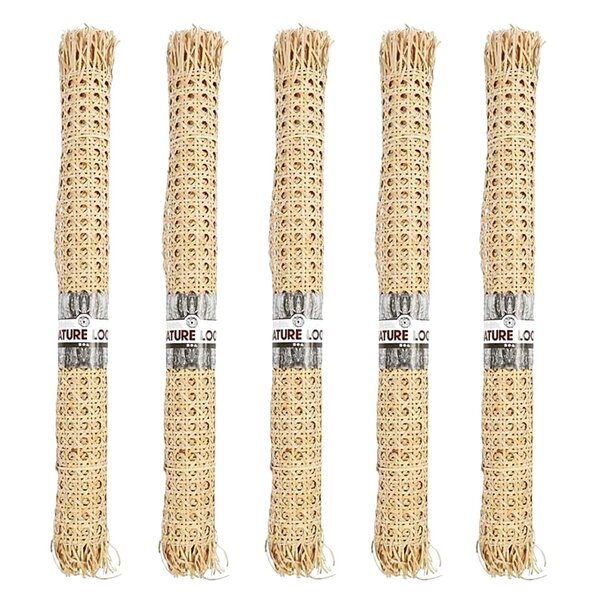 5 rouleaux de cannage en rotin tressage large 40 x 50 cm