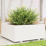 vidaXL Jardinière blanc 110x110x49 5 cm bois de pin massif