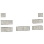 vidaXL Ensemble de meubles TV 7 Pièces Gris béton Bois d'ingénierie