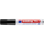 Marqueur Permanent no. 1 Noir Pointe Biseautée 1-5 mm x 10 EDDING