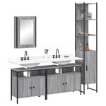 vidaXL Ensemble de meubles de salle de bain 4 Pièces Sonoma gris