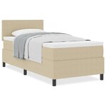 vidaXL Lit box spring avec matelas vert clair gris 100x200 cm tissu en velours côtelé
