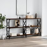 vidaXL Table console chêne marron 200x28x80 5 cm bois d'ingénierie