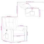 vidaXL Fauteuil inclinable de massage électrique Gris foncé Tissu