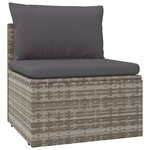 vidaXL Salon de jardin 7 Pièces avec coussins Gris Résine tressée